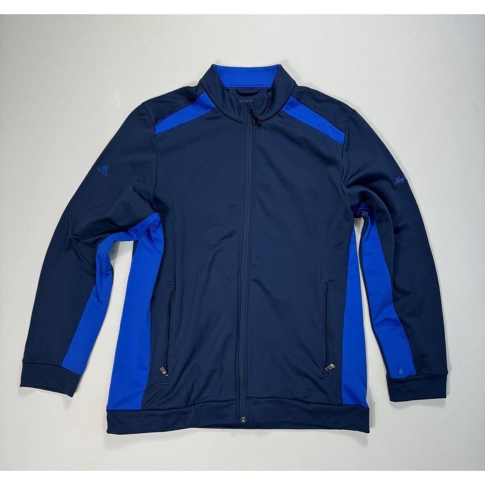 Adidas Golf Climawarm Mens Large Full Zip Jacket Blue Long Cove Club Performance